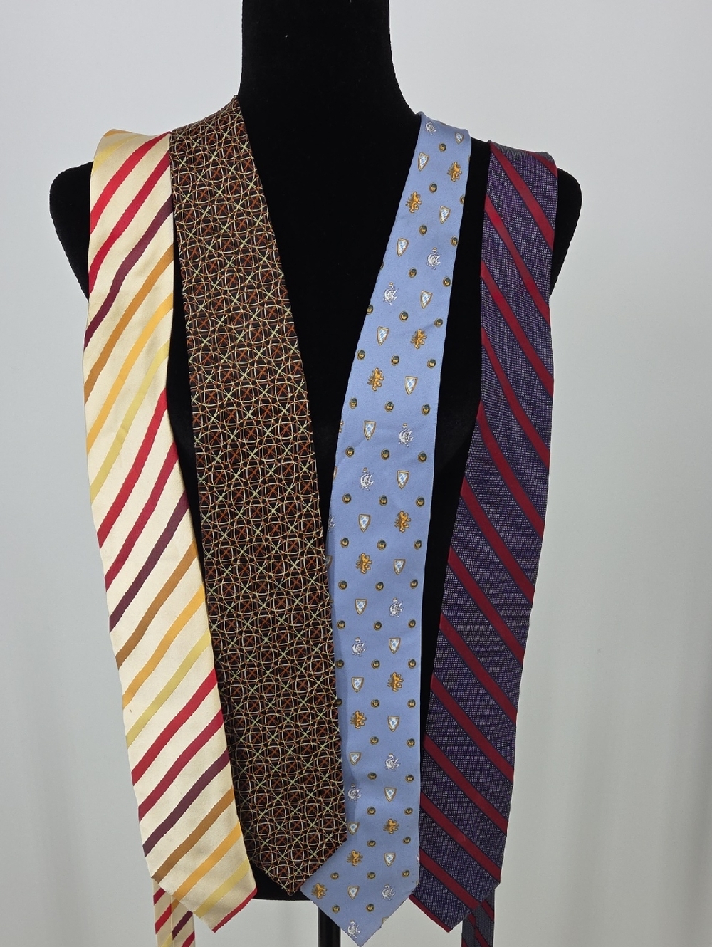 100% Silk Multi-Pack Men’s Ties - Burgundy, Blue, Yellow, Brown